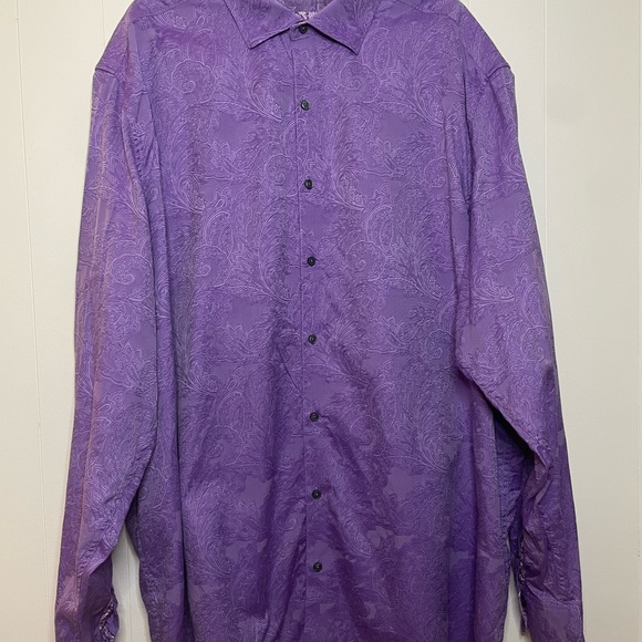 Robert Graham Purple Rosendale Skulls Button Down Men Size 3XLT - Picture 3 of 8